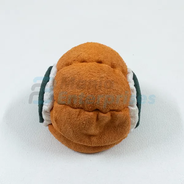Three Color 12 Panel Footbag, Style 2 FBG-1014 in orange, white and green synthetic suede