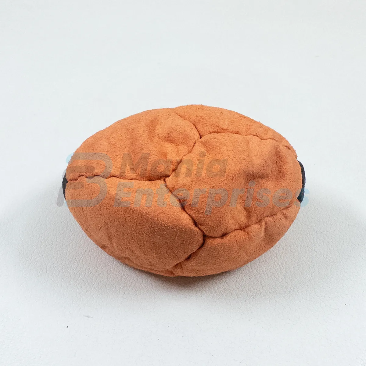 Two Color 12 Panel Footbag, Style 3 FBG-1016 in orange synthetic suede
