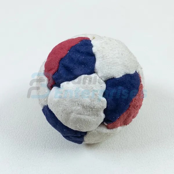 Two Color 18 Panel Footbag FBG-1026 in navy and white synthetic suede