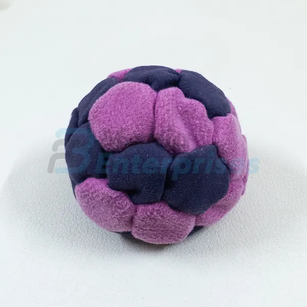 Two Color 32 Panel Footbag FBG-1009 in navy and pink synthetic suede, view 2